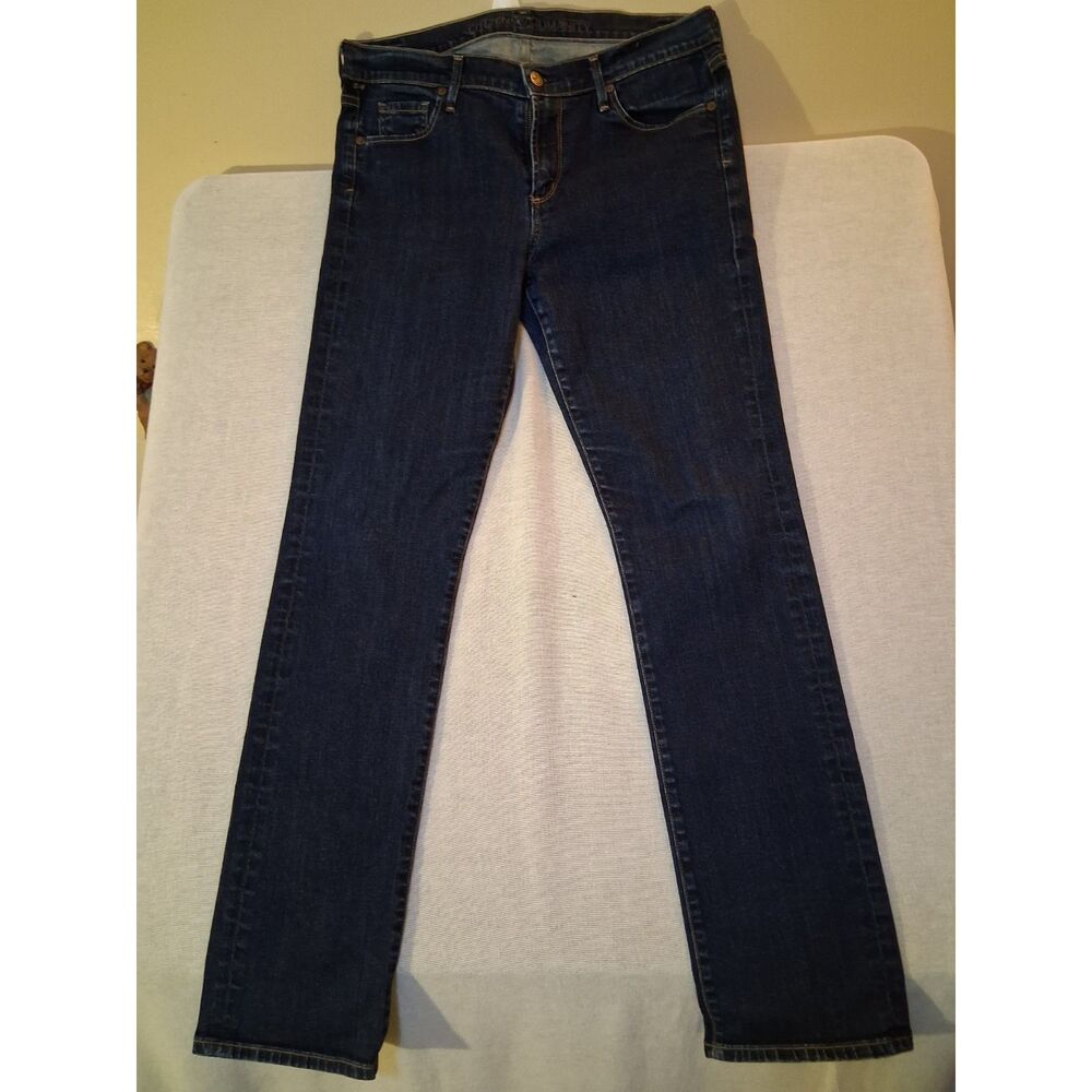 Citizens of Humanity Elson Jeans Size 32 Medium Rise Straight Leg Dark Wash Blue